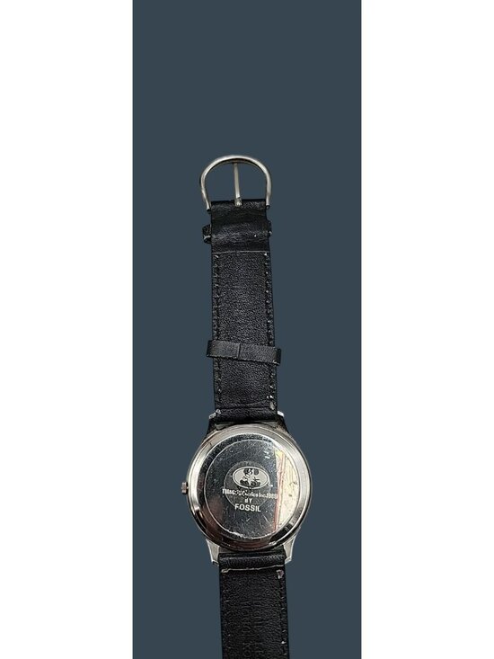 DC COMICS by 1989 Fossil Batman Unisex Watch 7.5 Black Leather Band 36mm BA-6315 main image 2